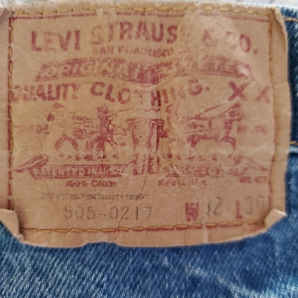 Vintage Levis 505 Jeans Mens 32x30 Blue Denim Straight Leg Red Tab Zip Fly 70s - Picture 1 of 11